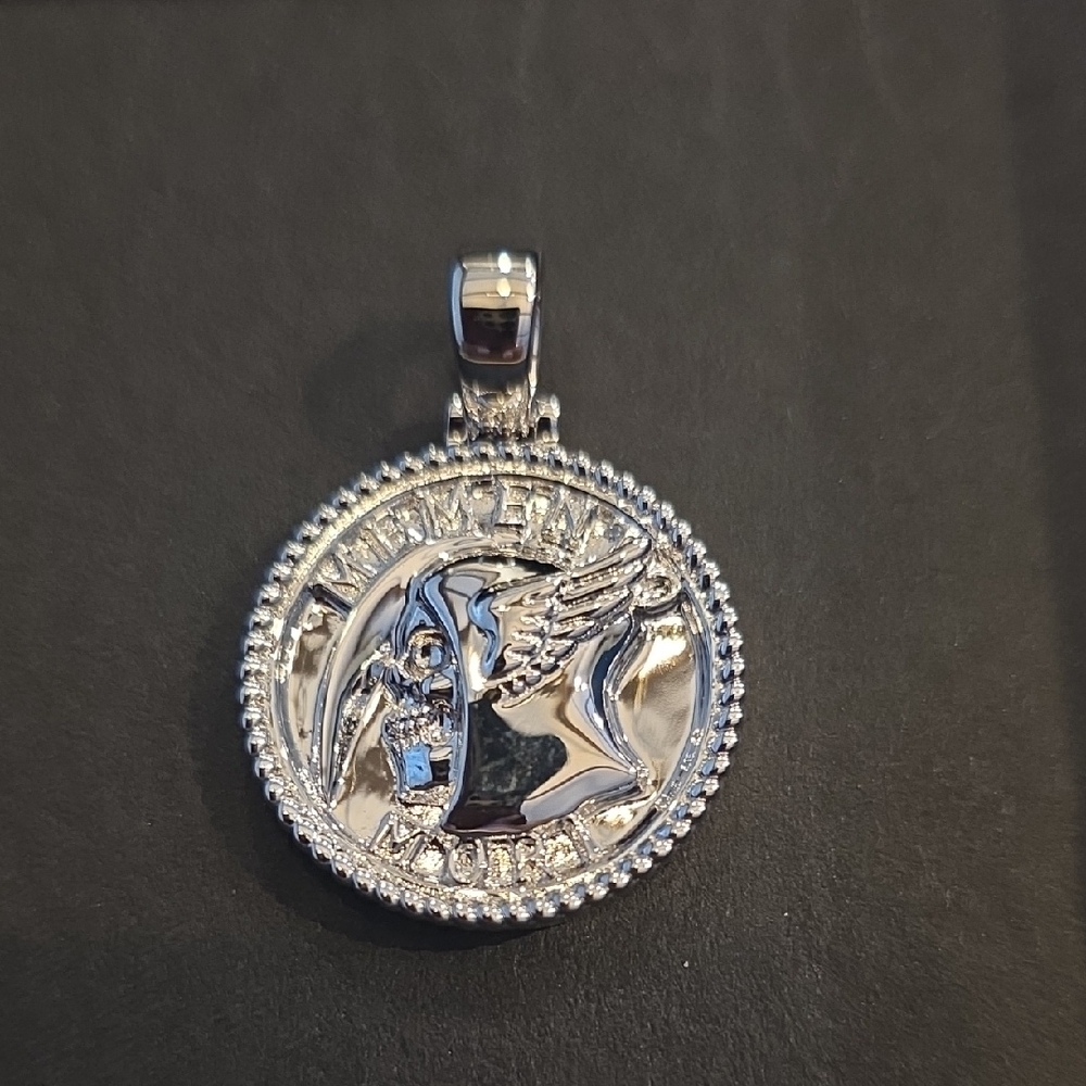 Silver Angel Medallion Pendant